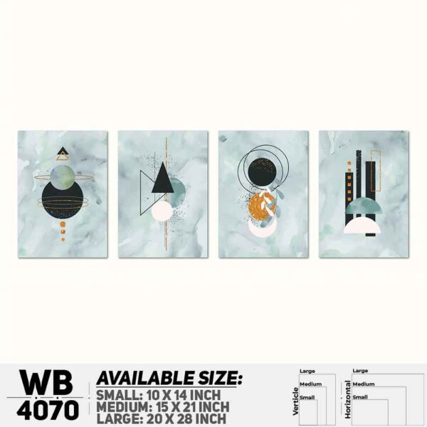 DDecorator Abstract Art (Set of4) Wall Decoration And Home Decoration PVC Wall Board And Wall Canvas - WB4070