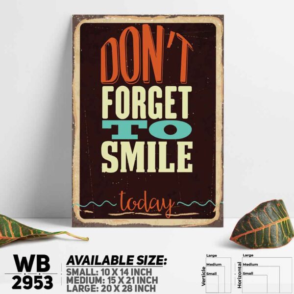 DDecorator Don't Forget To Smile - Motivational Wall Decoration And Home Decoration PVC Wall Board And Wall Canvas - WB2953