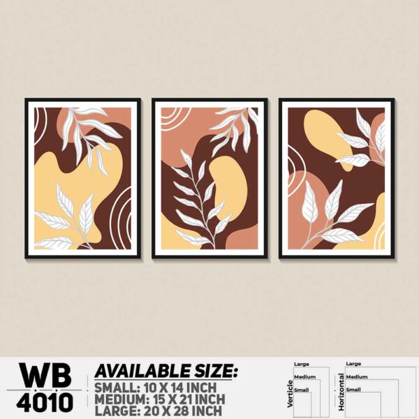DDecorator Leaf With Abstract Art (Set of 3) Wall Decoration And Home Decoration PVC Wall Board And Wall Canvas - WB4010