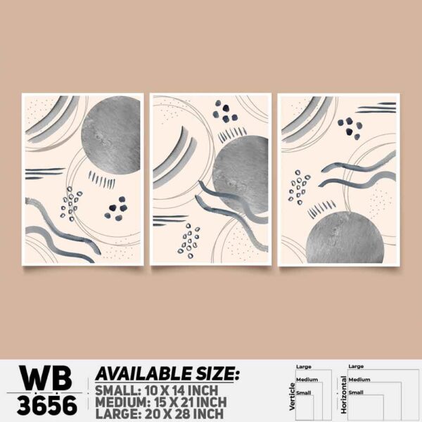 DDecorator Abstract ArtWork (Set of 3) Wall Decoration And Home Decoration PVC Wall Board And Wall Canvas - WB3656