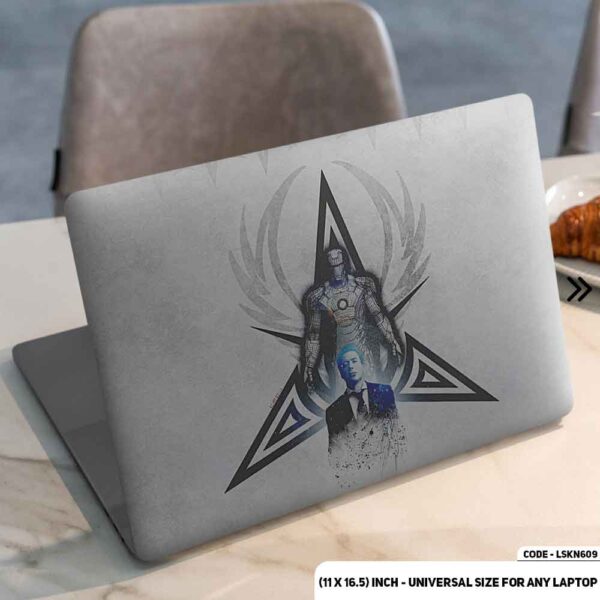 White Shadow Of Iron Man Matte Finished Removable Waterproof Laptop Sticker & Laptop Skin (Including FREE Accessories) - LSKN609 - DDecorator