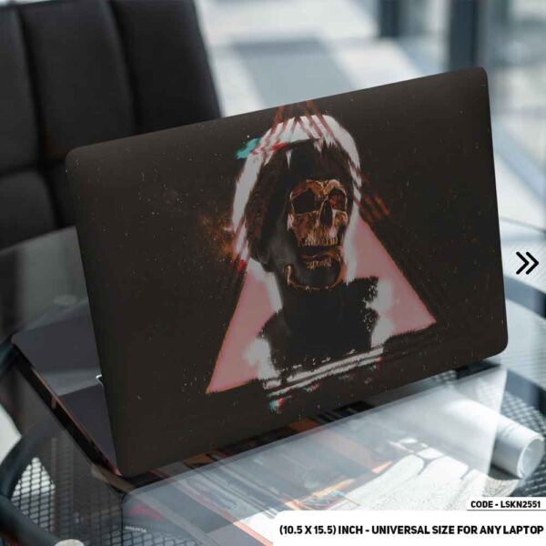 Skleleton With Neon Illustration Matte Finished Removable Waterproof Laptop Sticker & Laptop Skin (Including FREE Accessories) - LSKN2551 - DDecorator