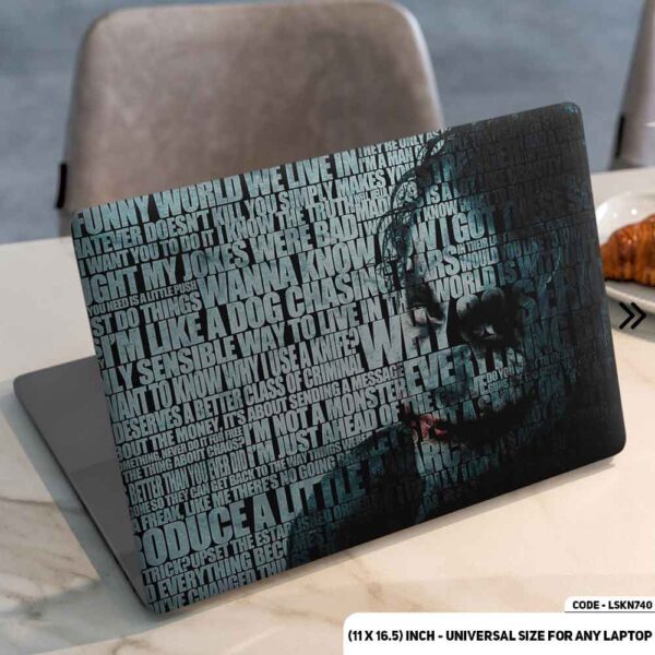 JOKER Caligraphy Matte Finished Removable Waterproof Laptop Sticker & Laptop Skin (Including FREE Accessories) - LSKN740 - DDecorator