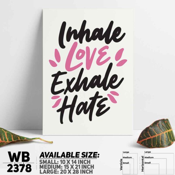 DDecorator Inhale Love - Motivational Wall Decoration And Home Decoration PVC Wall Board And Wall Canvas - WB2378