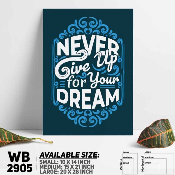 DDecorator Never Give Up - Motivational Wall Decoration And Home Decoration PVC Wall Board And Wall Canvas - WB2905