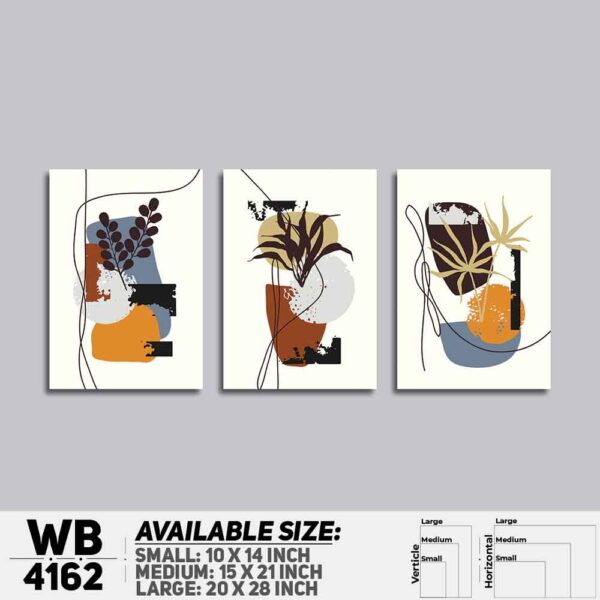 DDecorator Abstract Art (Set of 3) Wall Decoration And Home Decoration PVC Wall Board And Wall Canvas - WB4162