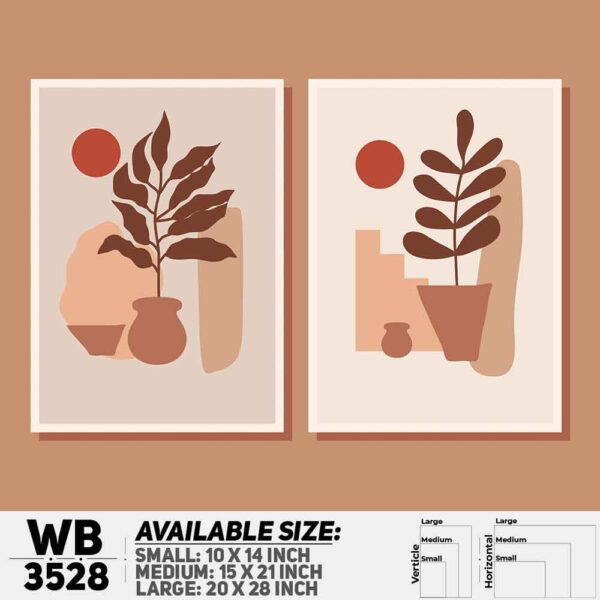 DDecorator Flower And Leaf ArtWork (Set of 2) Wall Decoration And Home Decoration PVC Wall Board And Wall Canvas - WB3528