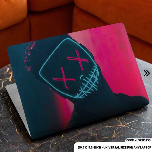 Neon Themed Boy Standing Art Illustration Matte Finished Removable Waterproof Laptop Sticker & Laptop Skin (Including FREE Accessories) - LSKN3253 - DDecorator