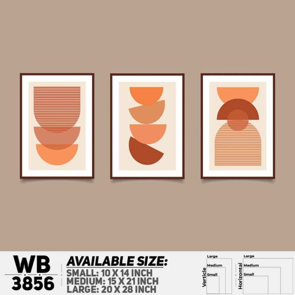 DDecorator Abstract ArtWork (Set of 3) Wall Decoration And Home Decoration PVC Wall Board And Wall Canvas - WB3856