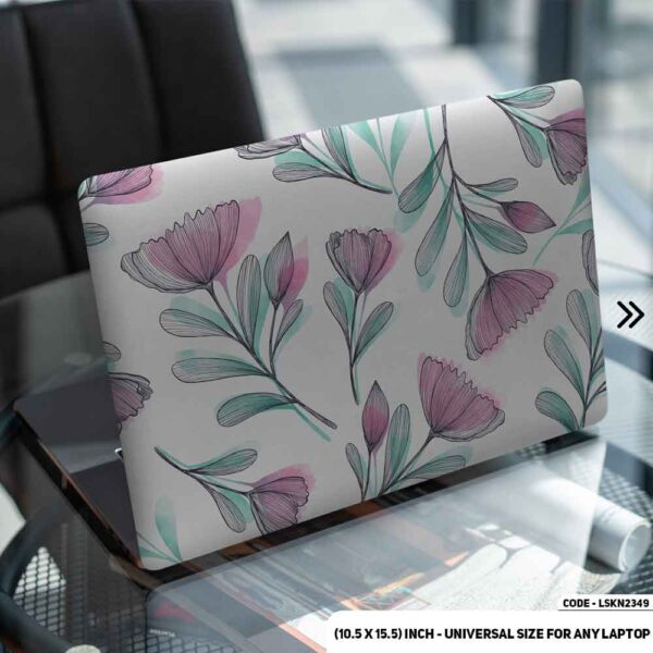 Flower Pattern Floral Design Matte Finished Removable Waterproof Laptop Sticker & Laptop Skin (Including FREE Accessories) - LSKN2349 - DDecorator