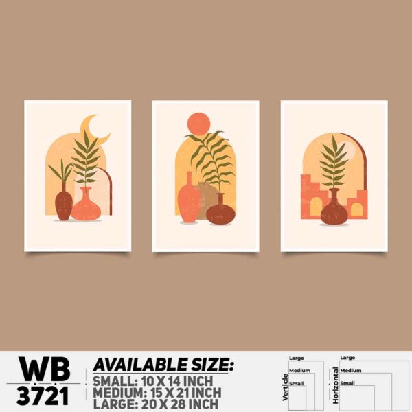 DDecorator Flower And Leaf ArtWork (Set of 3) Wall Decoration And Home Decoration PVC Wall Board And Wall Canvas - WB3721
