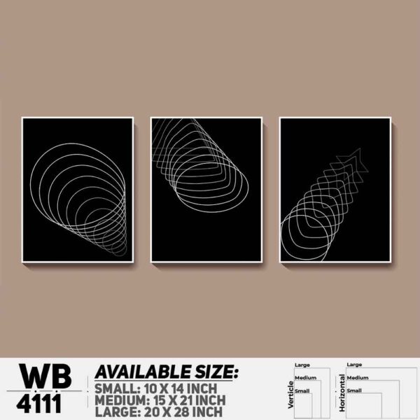 DDecorator Abstract Art (Set of 3) Wall Decoration And Home Decoration PVC Wall Board And Wall Canvas - WB4111