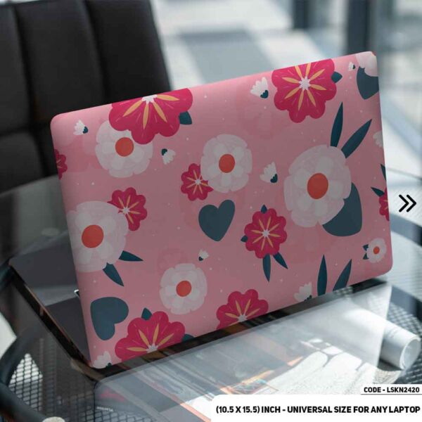 Flower Pattern Floral Design Matte Finished Removable Waterproof Laptop Sticker & Laptop Skin (Including FREE Accessories) - LSKN2420 - DDecorator