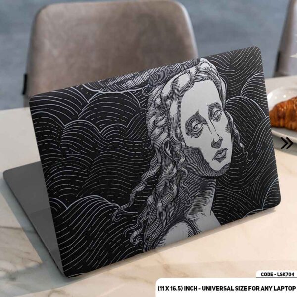 Abstract Art with Woman Matte Finished Removable Waterproof Laptop Sticker & Laptop Skin (Including FREE Accessories) - LSKN704 - DDecorator
