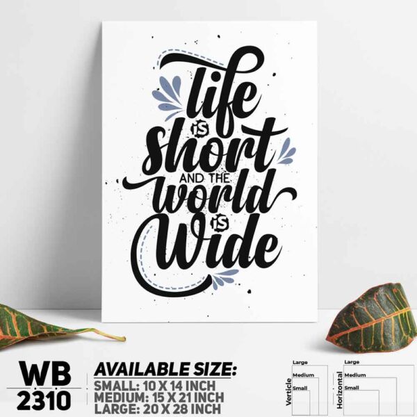DDecorator World Is Wide - Travel - Motivational Wall Decoration And Home Decoration PVC Wall Board And Wall Canvas - WB2310