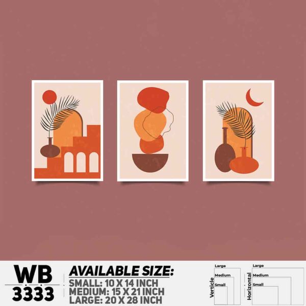 DDecorator Abstract Modern Art (Set of 3) Wall Decoration And Home Decoration PVC Wall Board And Wall Canvas - WB3333