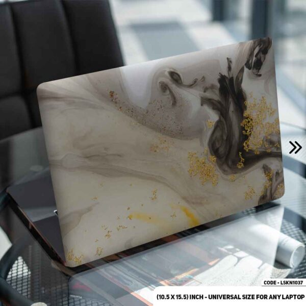 Golden Marble Texture Matte Finished Removable Waterproof Laptop Sticker & Laptop Skin (Including FREE Accessories) - LSKN1037 - DDecorator