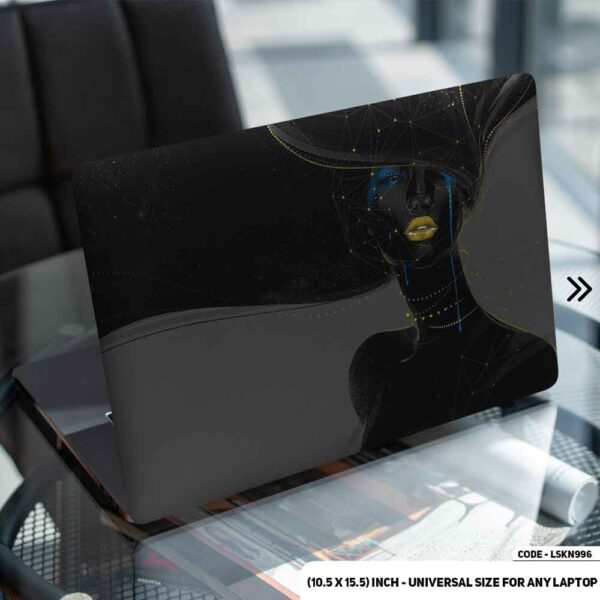 Geometric Shape With Girl Art Matte Finished Removable Waterproof Laptop Sticker & Laptop Skin (Including FREE Accessories) - LSKN996 - DDecorator