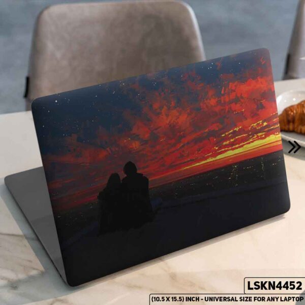 Animated Digital Illustration Couple Matte Finished Removable Waterproof Laptop Sticker & Laptop Skin (Including FREE Accessories) - LSKN4452 - DDecorator