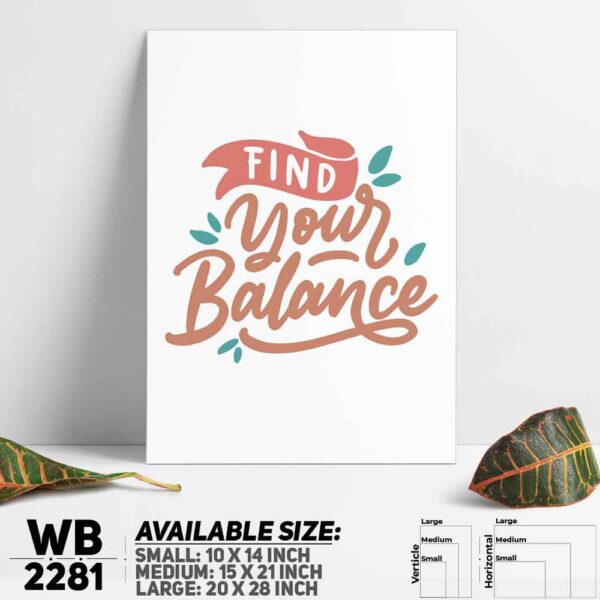 DDecorator Find Your Balance - Motivational Wall Decoration And Home Decoration PVC Wall Board And Wall Canvas - WB2281