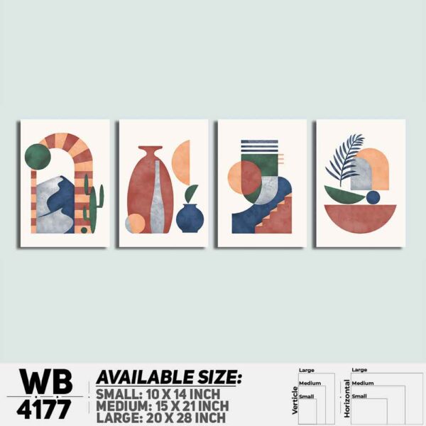 DDecorator Abstract Art (Set of 4) Wall Decoration And Home Decoration PVC Wall Board And Wall Canvas - WB4177