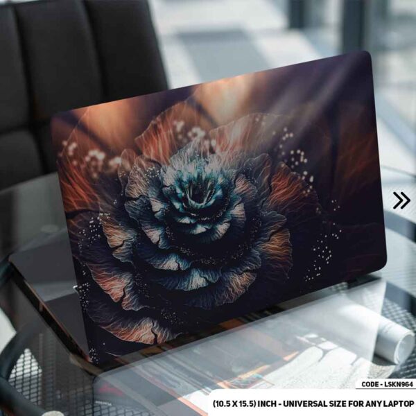 Golden Rose Abstract Art Matte Finished Removable Waterproof Laptop Sticker & Laptop Skin (Including FREE Accessories) - LSKN964 - DDecorator