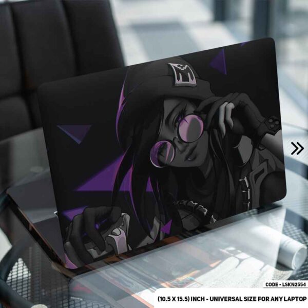 Fantasy Anime Girl with Glasses Illustration Matte Finished Removable Waterproof Laptop Sticker & Laptop Skin (Including FREE Accessories) - LSKN2554 - DDecorator