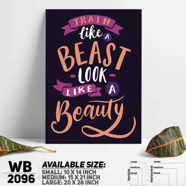 DDecorator Gym - Beauty - Motivational Wall Decoration And Home Decoration PVC Wall Board And Wall Canvas - WB2096