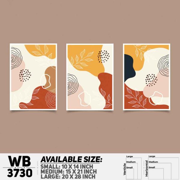 DDecorator Flower And Leaf ArtWork (Set of 3) Wall Decoration And Home Decoration PVC Wall Board And Wall Canvas - WB3730