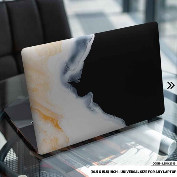Liquid Black Marble Texture Matte Finished Removable Waterproof Laptop Sticker & Laptop Skin (Including FREE Accessories) - LSKN2318 - DDecorator