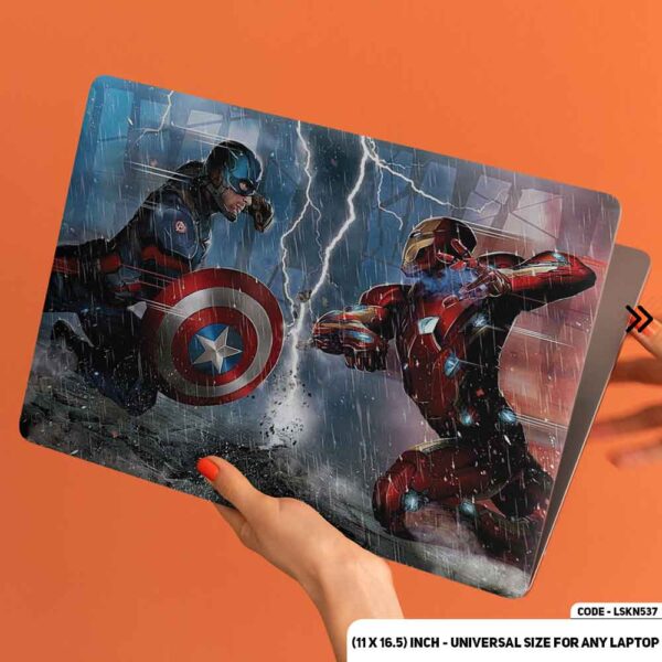 Fight Scene of Captaine America Save Iron Man  Matte Finished Removable Waterproof Laptop Sticker & Laptop Skin (Including FREE Accessories) - LSKN537 - DDecorator