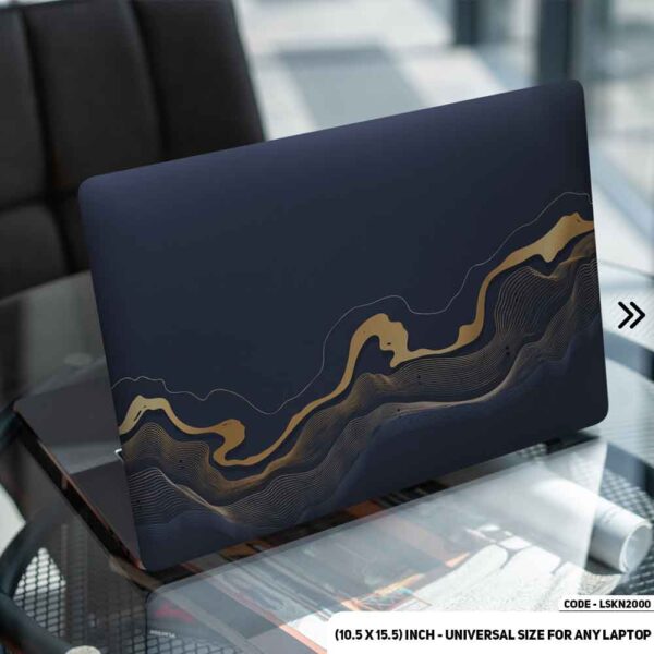 Liquid Marble Texture Blue Matte Finished Removable Waterproof Laptop Sticker & Laptop Skin (Including FREE Accessories) - LSKN2000 - DDecorator