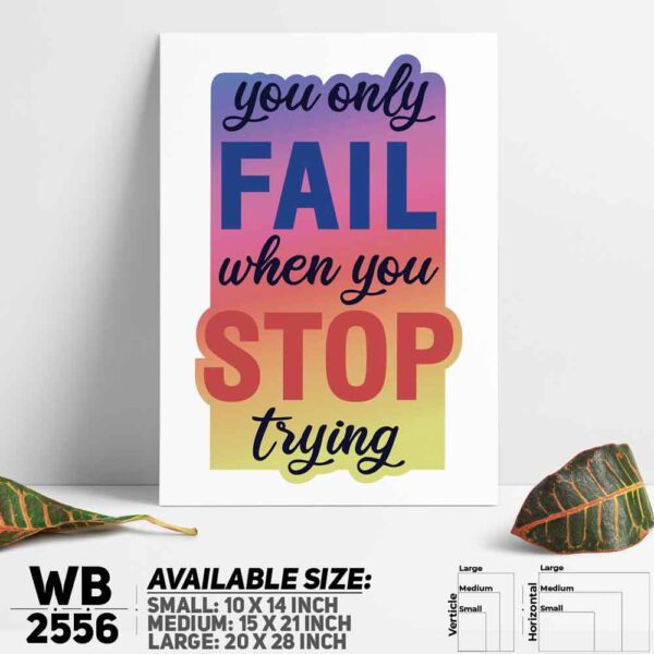 DDecorator Don't Stop Trying - Motivational Wall Decoration And Home Decoration PVC Wall Board And Wall Canvas - WB2556