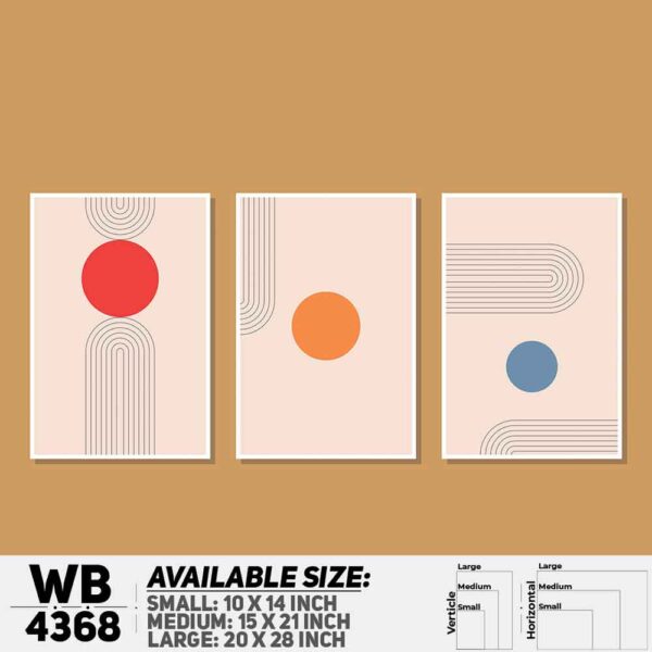 DDecorator Abstract Art (Set of 3) Wall Decoration And Home Decoration PVC Wall Board And Wall Canvas - WB4368