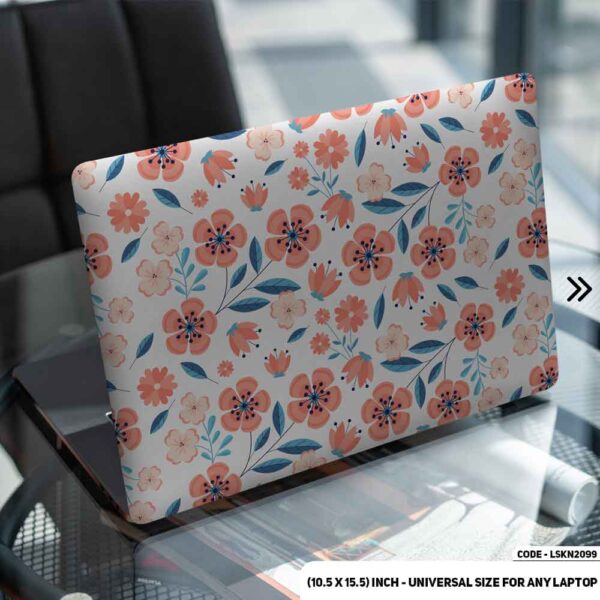 Flower Pattern Floral Design Matte Finished Removable Waterproof Laptop Sticker & Laptop Skin (Including FREE Accessories) - LSKN2099 - DDecorator