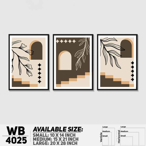 DDecorator Leaf With Abstract Art (Set of 3) Wall Decoration And Home Decoration PVC Wall Board And Wall Canvas - WB4025