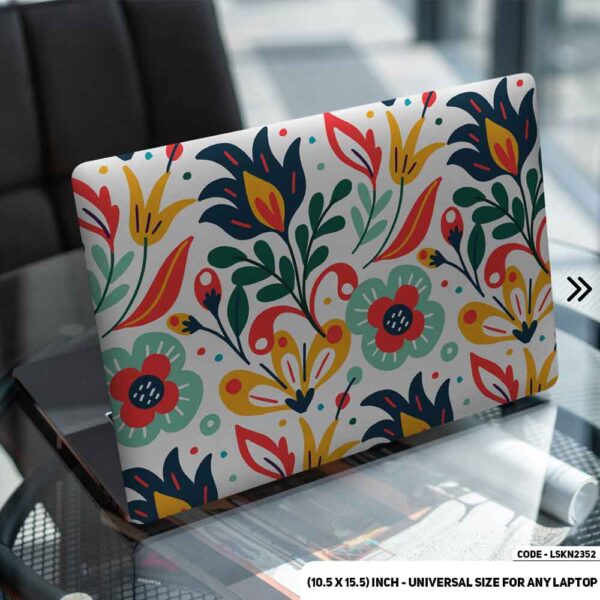 Flower Pattern Floral Design Matte Finished Removable Waterproof Laptop Sticker & Laptop Skin (Including FREE Accessories) - LSKN2352 - DDecorator