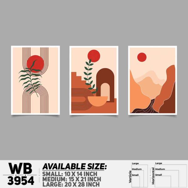 DDecorator Landscape Horizon Art (Set of 3) Wall Decoration And Home Decoration PVC Wall Board And Wall Canvas - WB3954