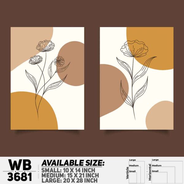 DDecorator Flower And Leaf ArtWork (Set of 2) Wall Decoration And Home Decoration PVC Wall Board And Wall Canvas - WB3681