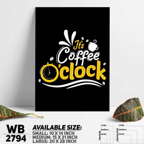 DDecorator Coffee Clock - Motivational Wall Decoration And Home Decoration PVC Wall Board And Wall Canvas - WB2794