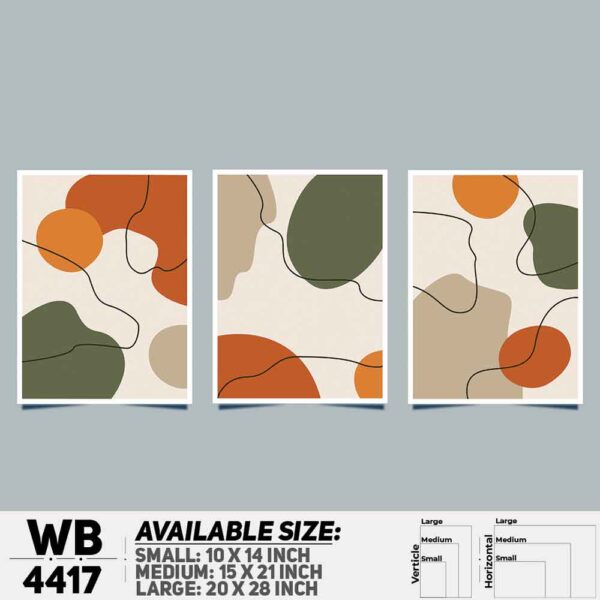 DDecorator Abstract Art (Set of 3) Wall Decoration And Home Decoration PVC Wall Board And Wall Canvas - WB4417