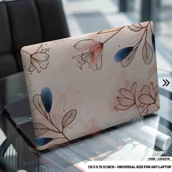Flower Pattern Floral Design Matte Finished Removable Waterproof Laptop Sticker & Laptop Skin (Including FREE Accessories) - LSKN2110 - DDecorator
