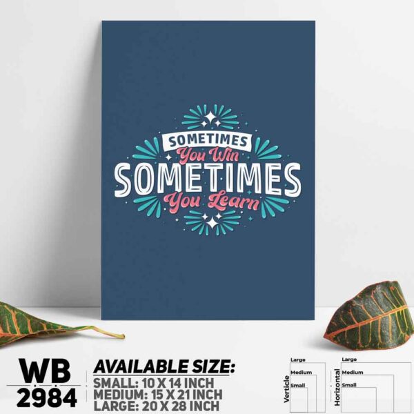 DDecorator Sometimes You Win Or Learn - Motivational Wall Decoration And Home Decoration PVC Wall Board And Wall Canvas - WB2984