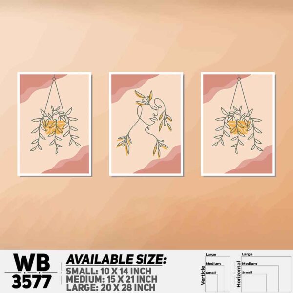 DDecorator Motivational & Line Art (Set of 3) Wall Decoration And Home Decoration PVC Wall Board And Wall Canvas - WB3577