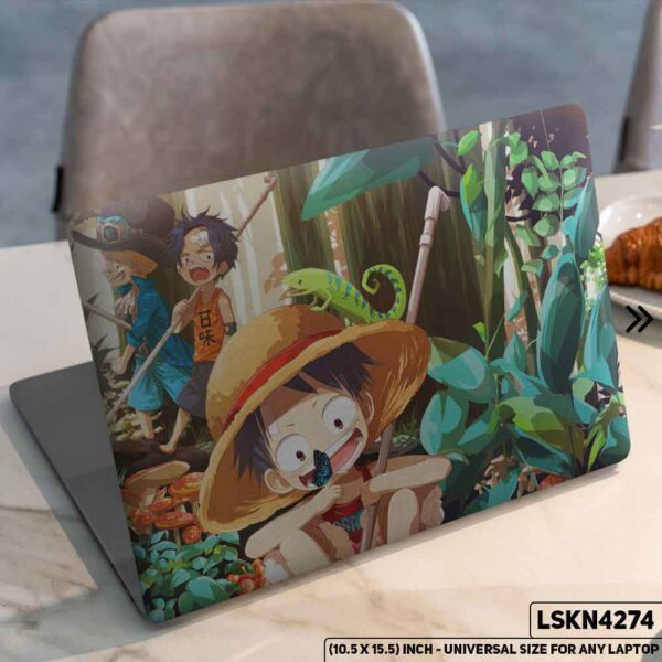 One Piece Manga Series Monkey D. Luffy Straw Hat  Matte Finished Removable Waterproof Laptop Sticker & Laptop Skin (Including FREE Accessories) - LSKN4274 - DDecorator
