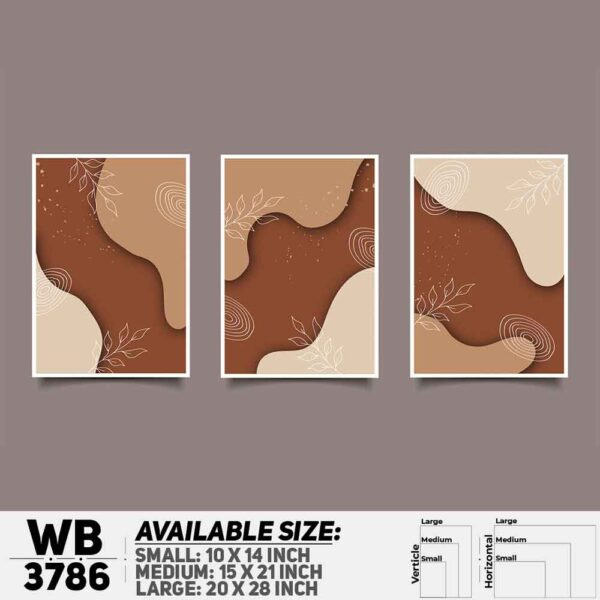 DDecorator Flower And Leaf ArtWork (Set of 3) Wall Decoration And Home Decoration PVC Wall Board And Wall Canvas - WB3786