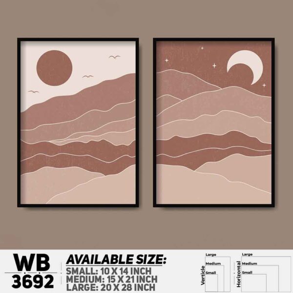 DDecorator Landscape Horizon Art (Set of 2) Wall Decoration And Home Decoration PVC Wall Board And Wall Canvas - WB3692