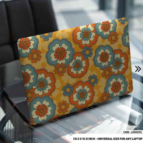Flower Pattern Floral Design Matte Finished Removable Waterproof Laptop Sticker & Laptop Skin (Including FREE Accessories) - LSKN2103 - DDecorator
