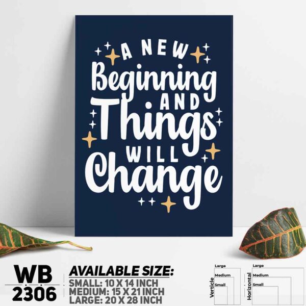 DDecorator Things Will Change - Motivational Wall Decoration And Home Decoration PVC Wall Board And Wall Canvas - WB2306
