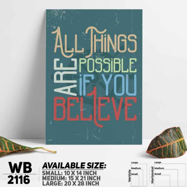 DDecorator Believe - Motivational Wall Decoration And Home Decoration PVC Wall Board And Wall Canvas - WB2116